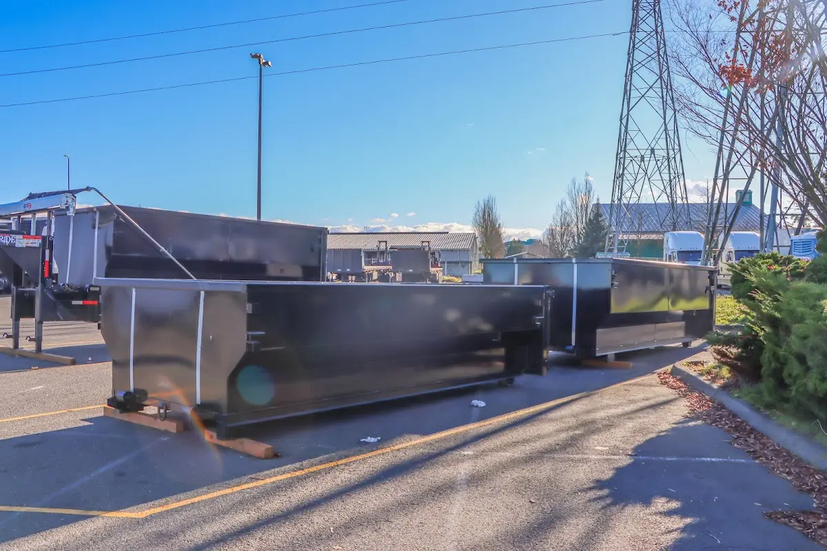 Roll-off dumpster ready for waste disposal at job site for 6 Yard Dumpster Rental in Latrobe